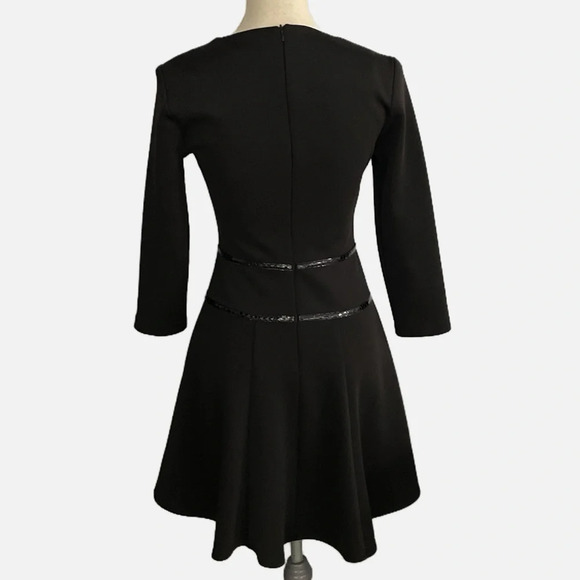 Rinascimento Midi Dress Fit and Flare Black Small Made in Italy Long Sleeve - Picture 3 of 10